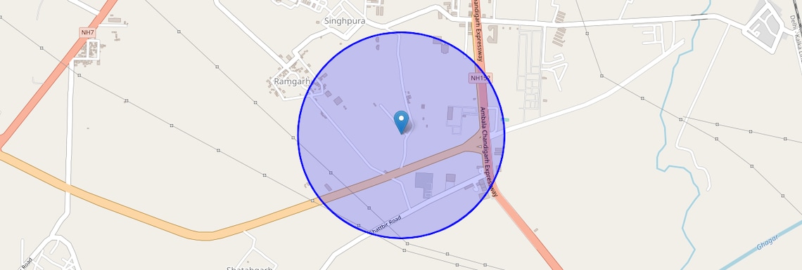 Location Map of International Airport Road, Zirakpur