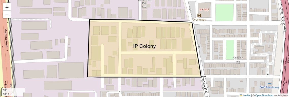 Location Map of IP Colony, Faridabad