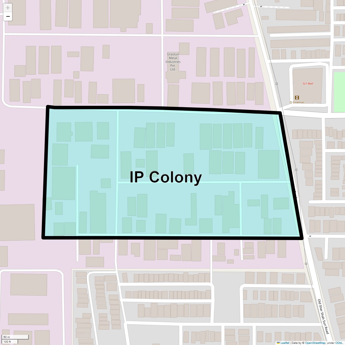 Location Map of Ip Colony, Faridabad