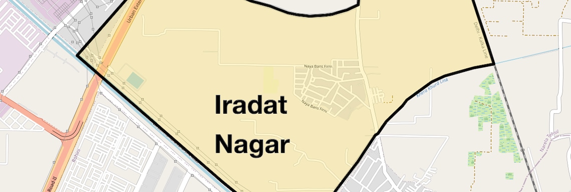 Location Map of Iradat Nagar, Delhi