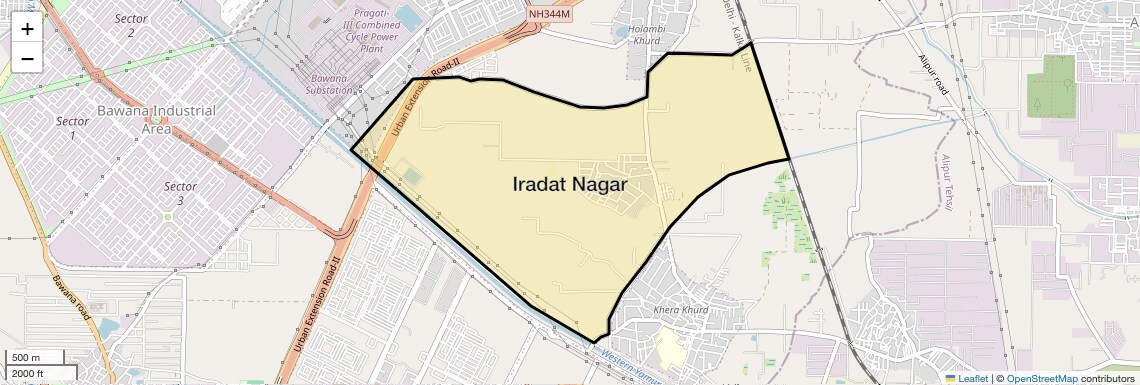 Location Map of Iradat Nagar, Delhi