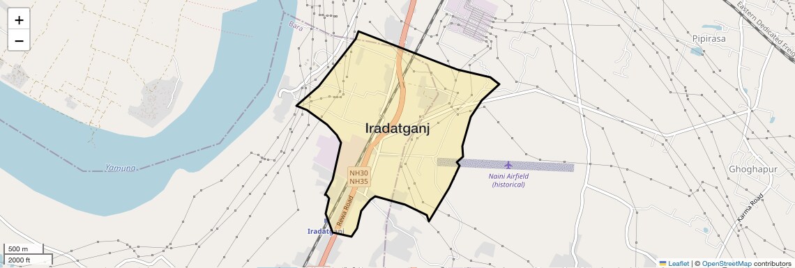 Location Map of Iradatganj, Allahabad