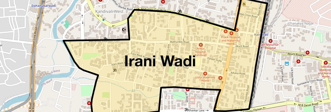 Location Map of Irani Wadi, Mumbai