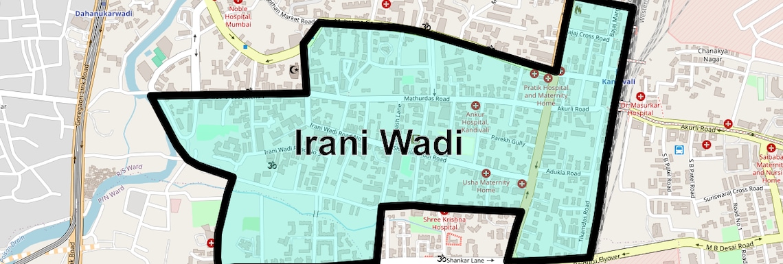 Location Map of Irani Wadi, Mumbai