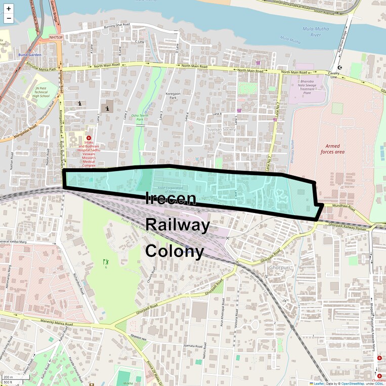 Location Map of Irecen Railway Colony