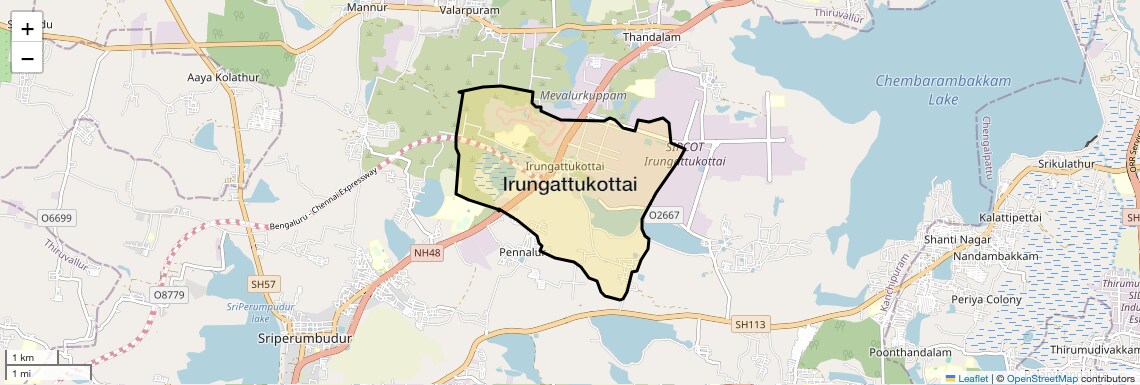 Location Map of Irungattukottai, Chennai