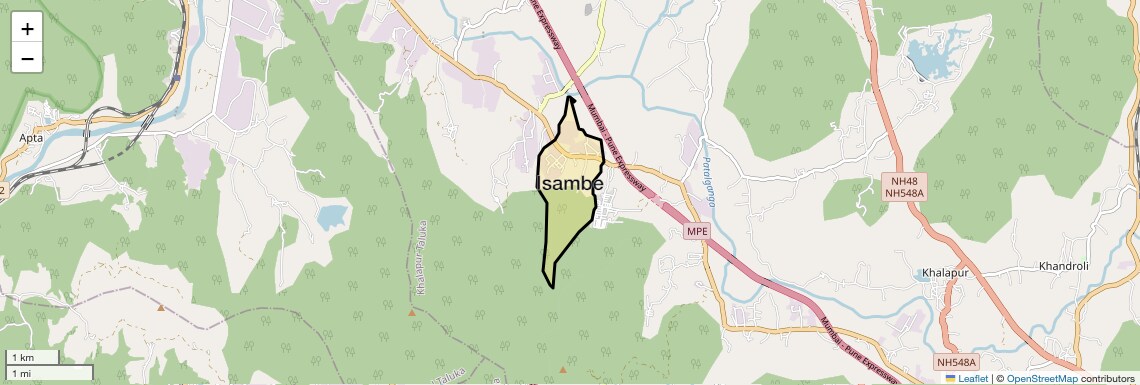 Location Map of Isambe, Navi Mumbai
