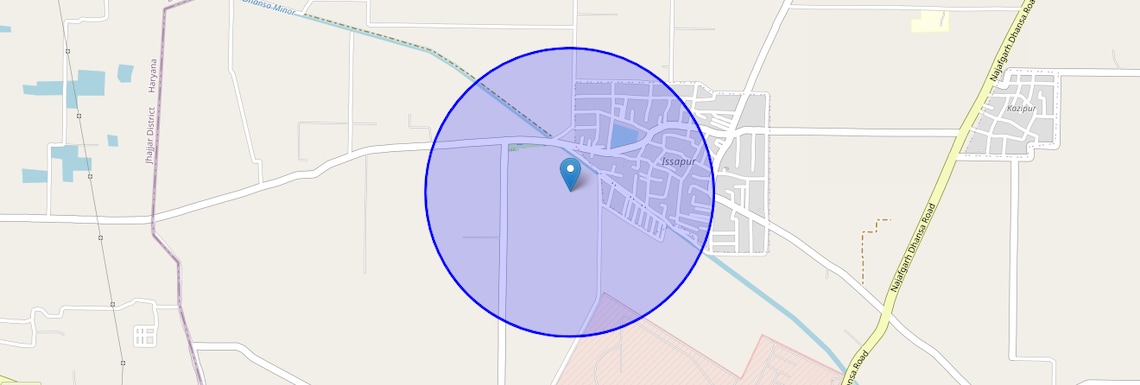 Location Map of Isapur, Delhi