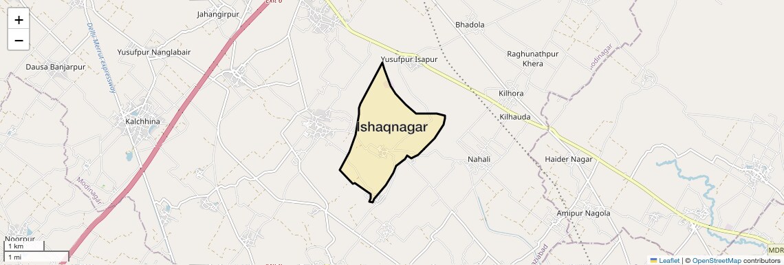 Location Map of Ishaqnagar, Ghaziabad