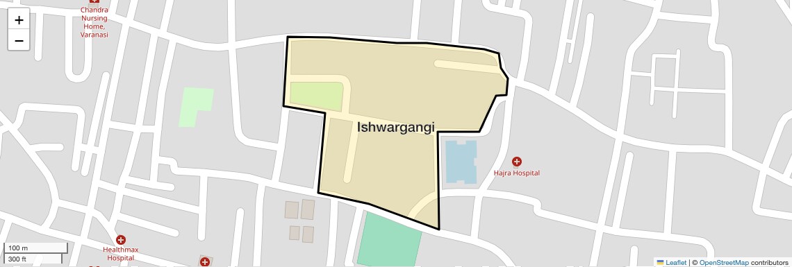 Location Map of Ishwargangi, Varanasi