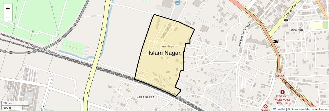 Location Map of Islam Nagar, Ghaziabad