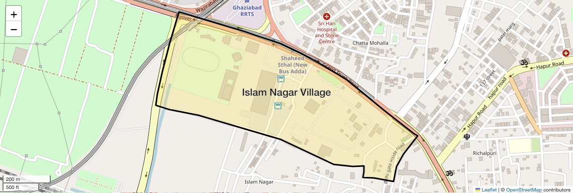 Location Map of Islam Nagar Village, Ghaziabad