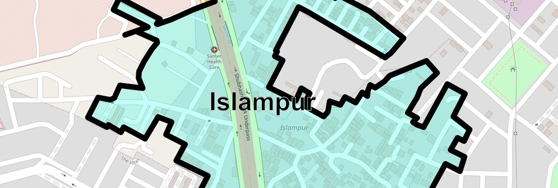 Location Map of Islampur, Gurgaon