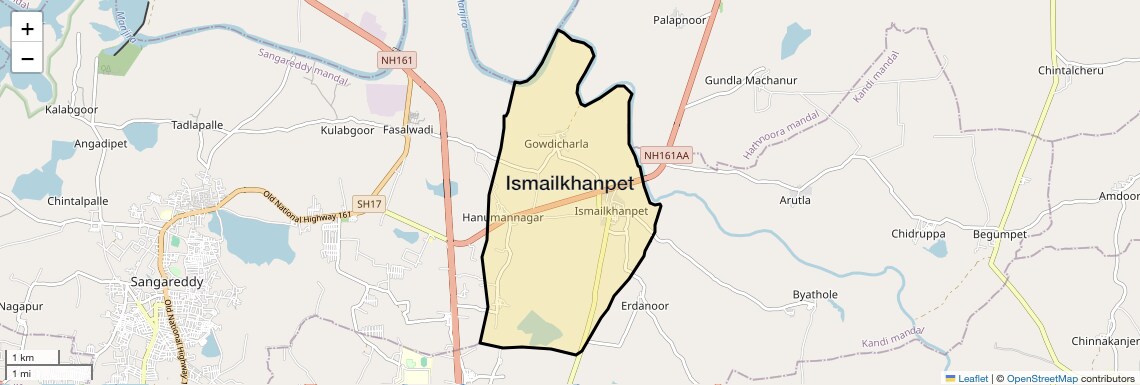 Location Map of Ismailkhanpet, Hyderabad