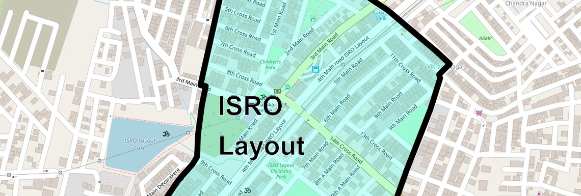 Location Map of ISRO Layout, Bangalore