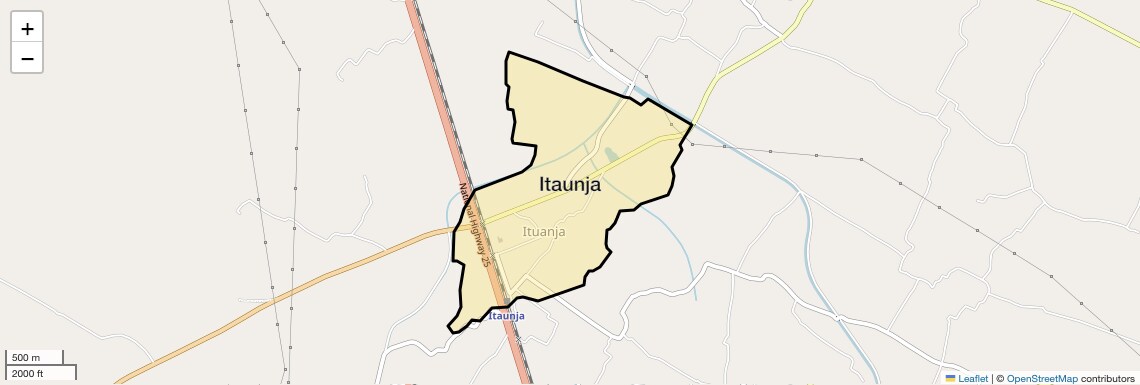 Location Map of Itaunja, Lucknow