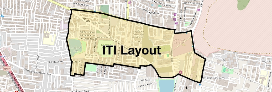 Location Map of Iti Layout, Bangalore