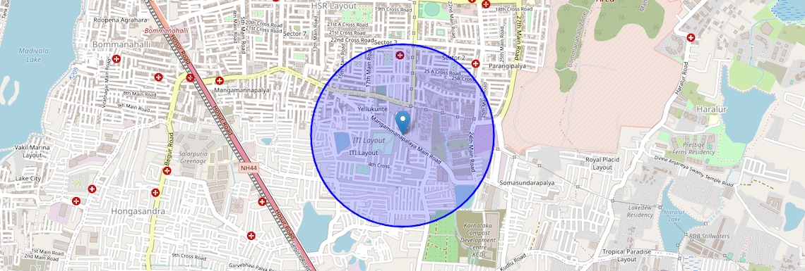 Location Map of Iti Layout, Bangalore