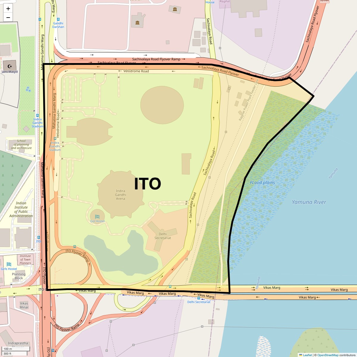 Location Map of Ito, Delhi