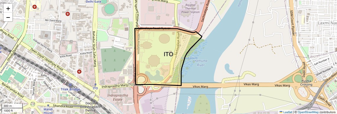 Location Map of ITO, Delhi
