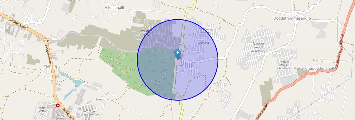 Location Map of Ittangur, Bangalore