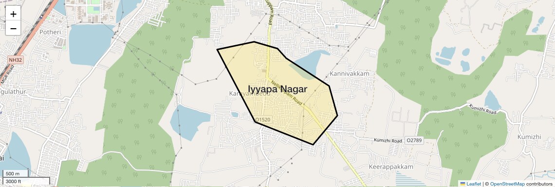 Location Map of Iyyapa Nagar, Chennai