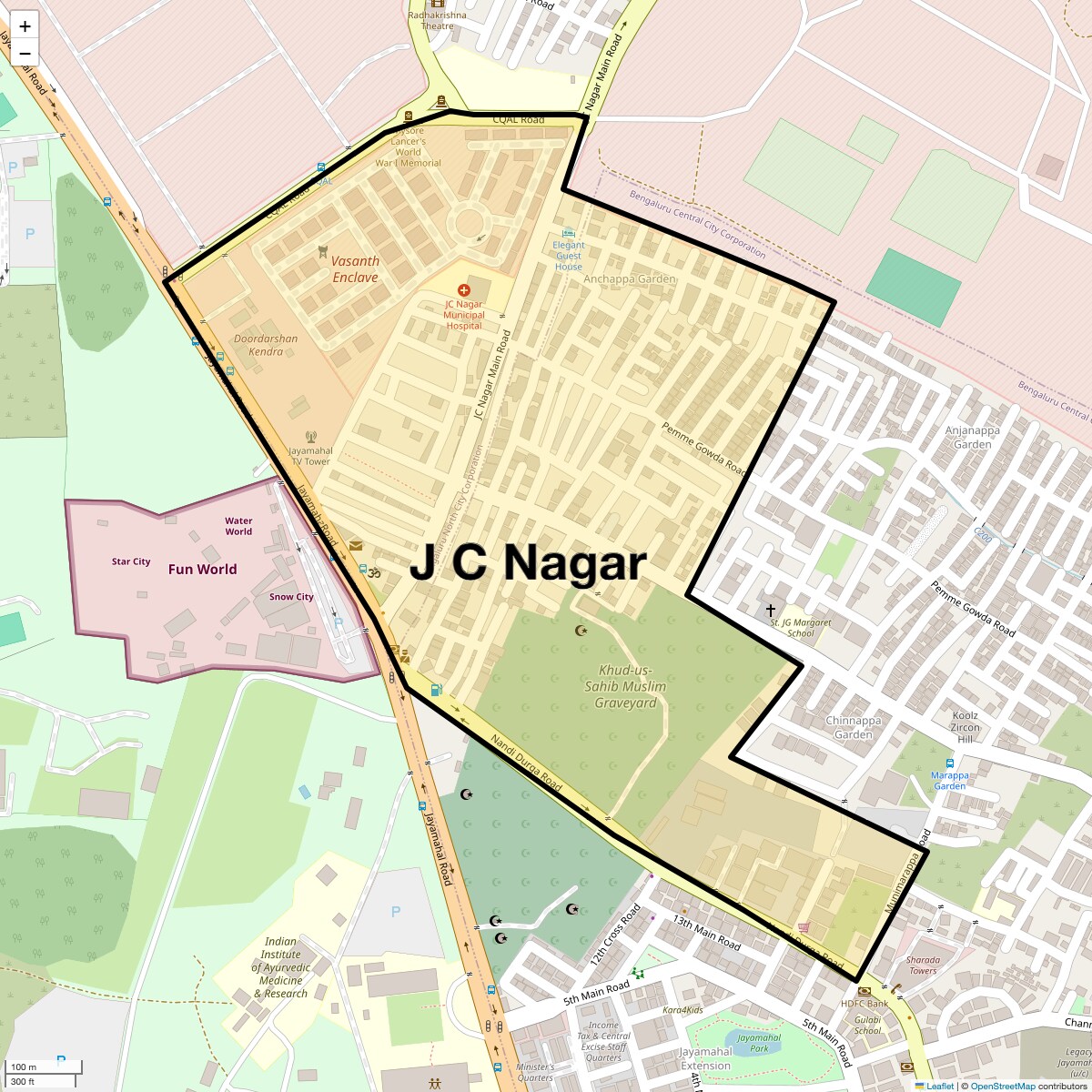 Check Time Travel of J C Nagar, Bangalore