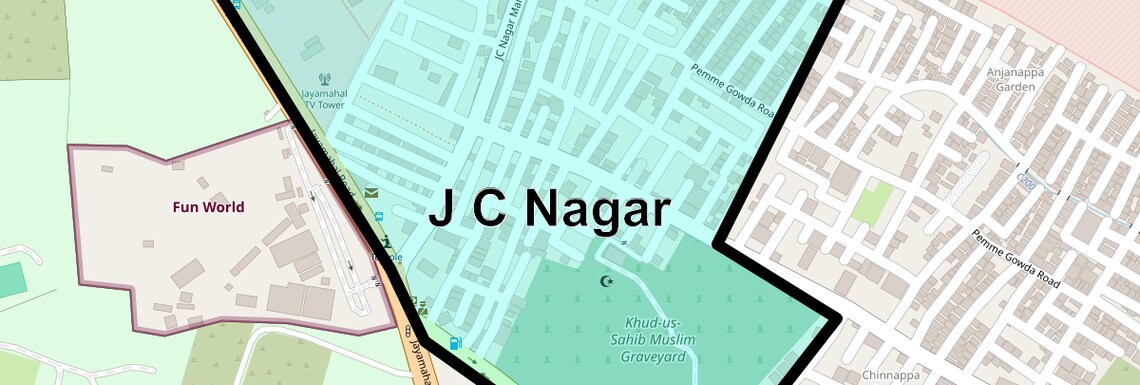 Location Map of J C Nagar, Bangalore