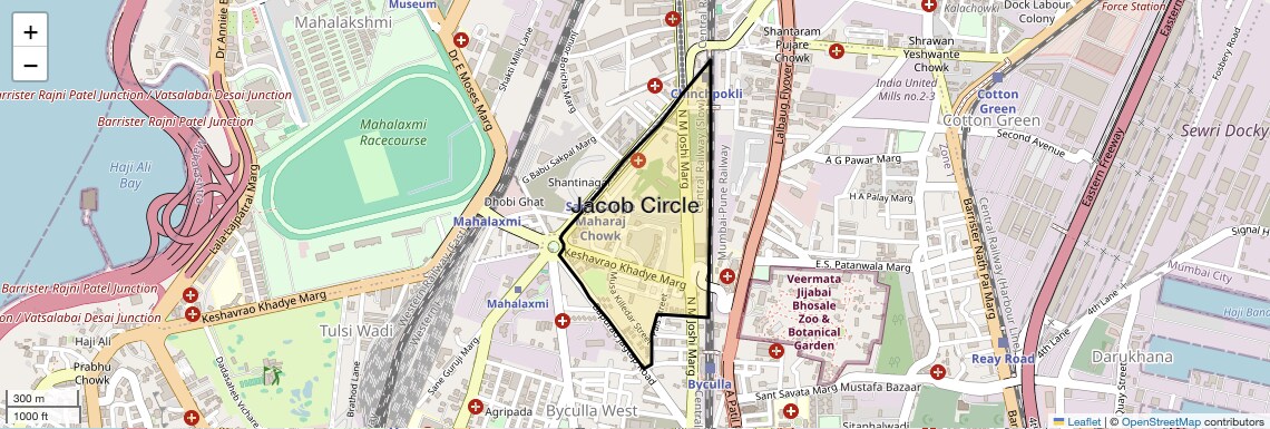 Location Map of Jacob Circle, Mumbai