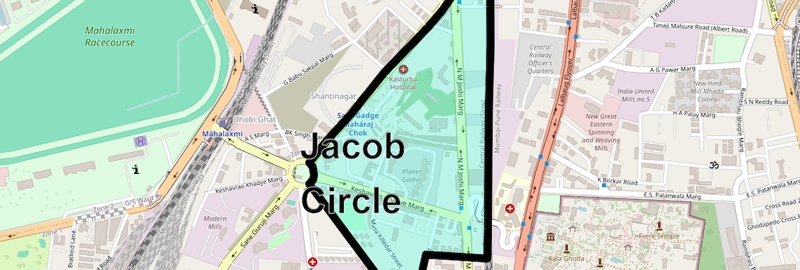 Location Map of Jacob Circle, Mumbai
