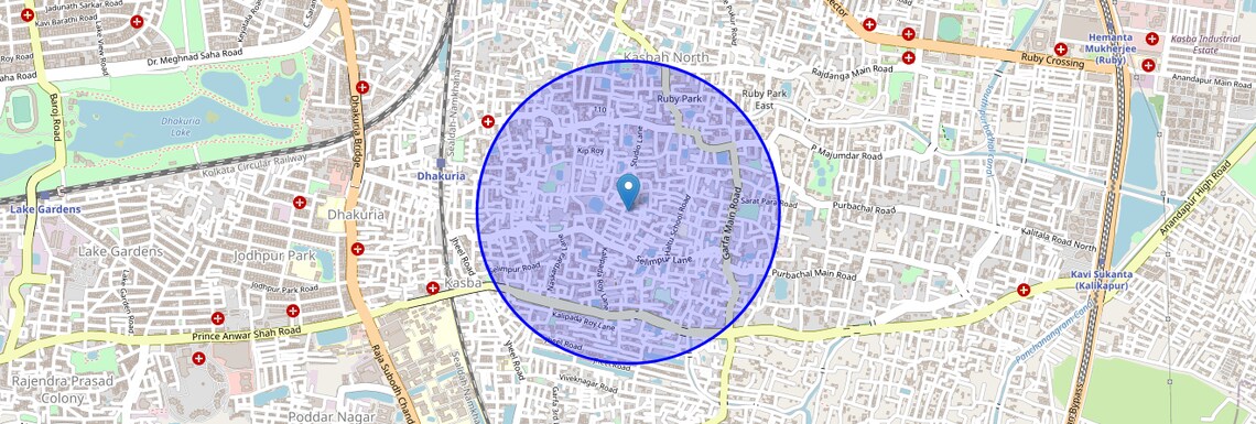 Location Map of Jadavgarh, Kolkata