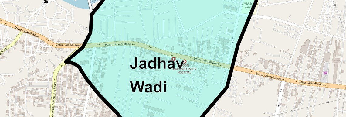 Location Map of Jadhav Wadi, Pune