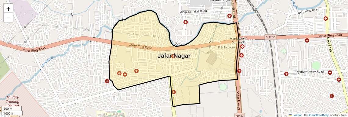 Location Map of Jafar Nagar, Nagpur