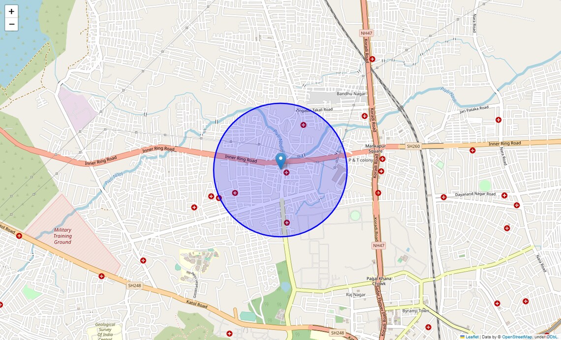 Location Map of Jafar Nagar, Nagpur