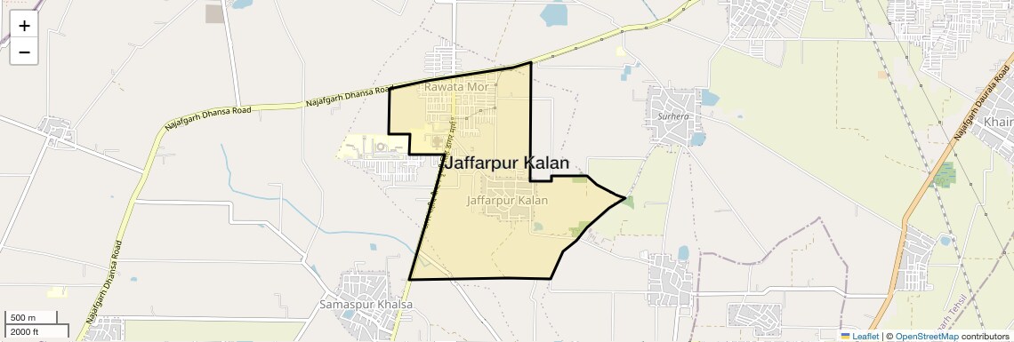 Location Map of Jaffarpur Kalan, Delhi