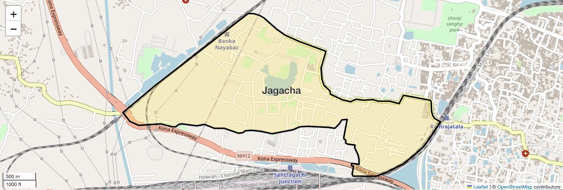 Location Map of Jagacha, Kolkata