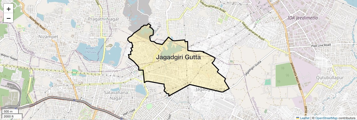 Location Map of Jagadgiri Gutta, Hyderabad