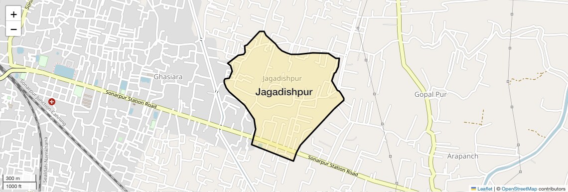 Location Map of Jagadishpur, Kolkata