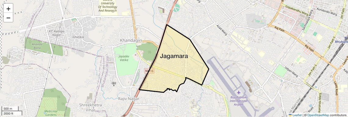 Location Map of Jagamara, Bhubaneswar