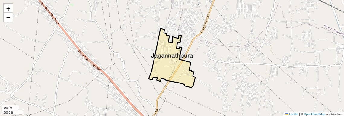 Location Map of Jagannathpura, Jaipur