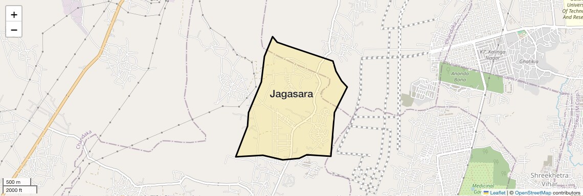Location Map of Jagasara, Bhubaneswar