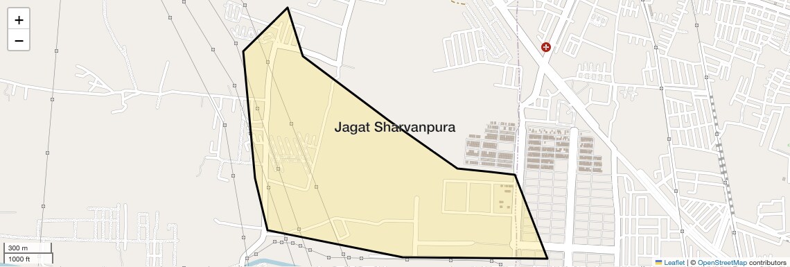 Location Map of Jagat Sharvanpura, Jaipur