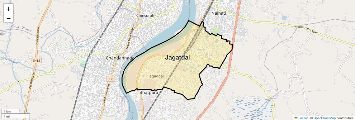 Location Map of Jagatdal, Kolkata