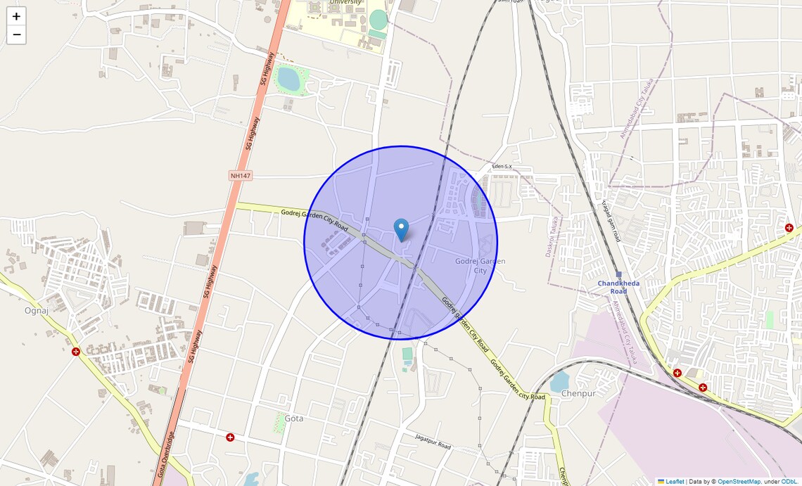 Location Map of Jagatpur, Ahmedabad