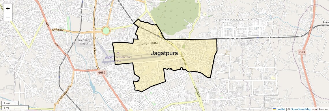 Location Map of Jagatpura, Jaipur
