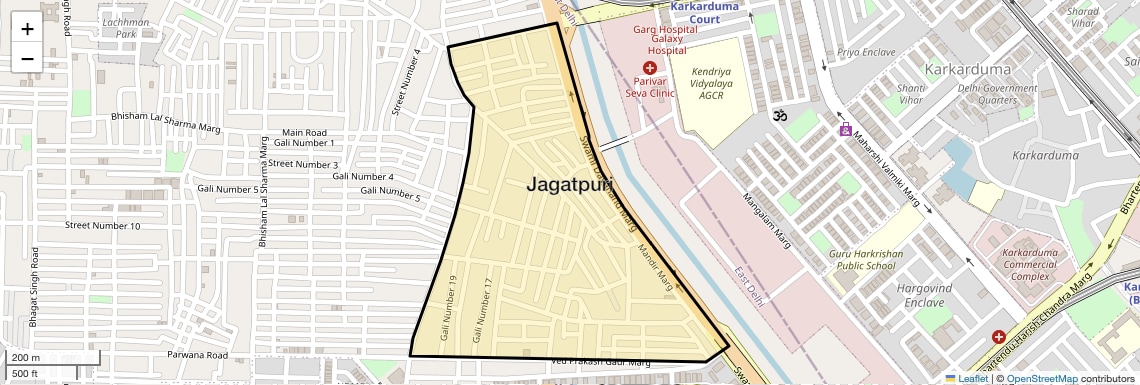 Location Map of Jagatpuri, Delhi