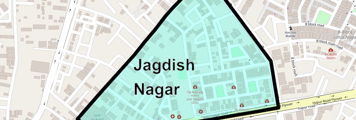 Location Map of Jagdish Nagar, Ghaziabad