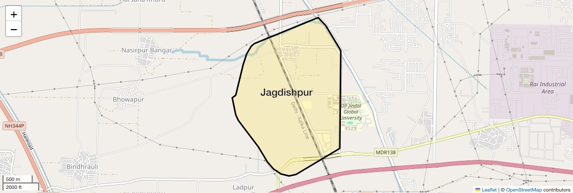 Location Map of Jagdishpur, Sonipat