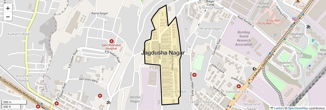 Location Map of Jagdusha Nagar, Mumbai