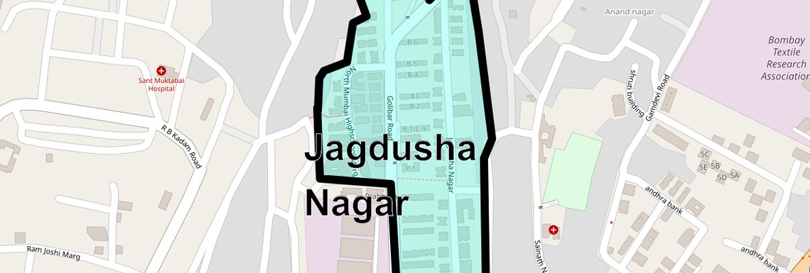 Location Map of Jagdusha Nagar, Mumbai